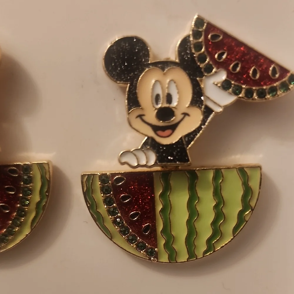 BaubleBar Disney Mickey Summer Watermelon Earrings - Red and Green